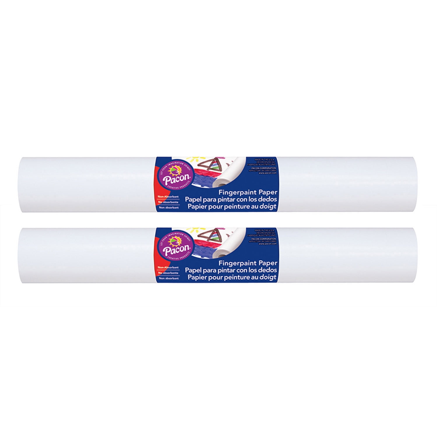 Prang Fingerpaint Paper, White, 16" x 100', 2 Rolls