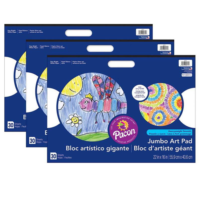 Art Street Prang Jumbo Art Pad White 22" x 16" 30 Sheets Pack of 3 (PAC4711-3)