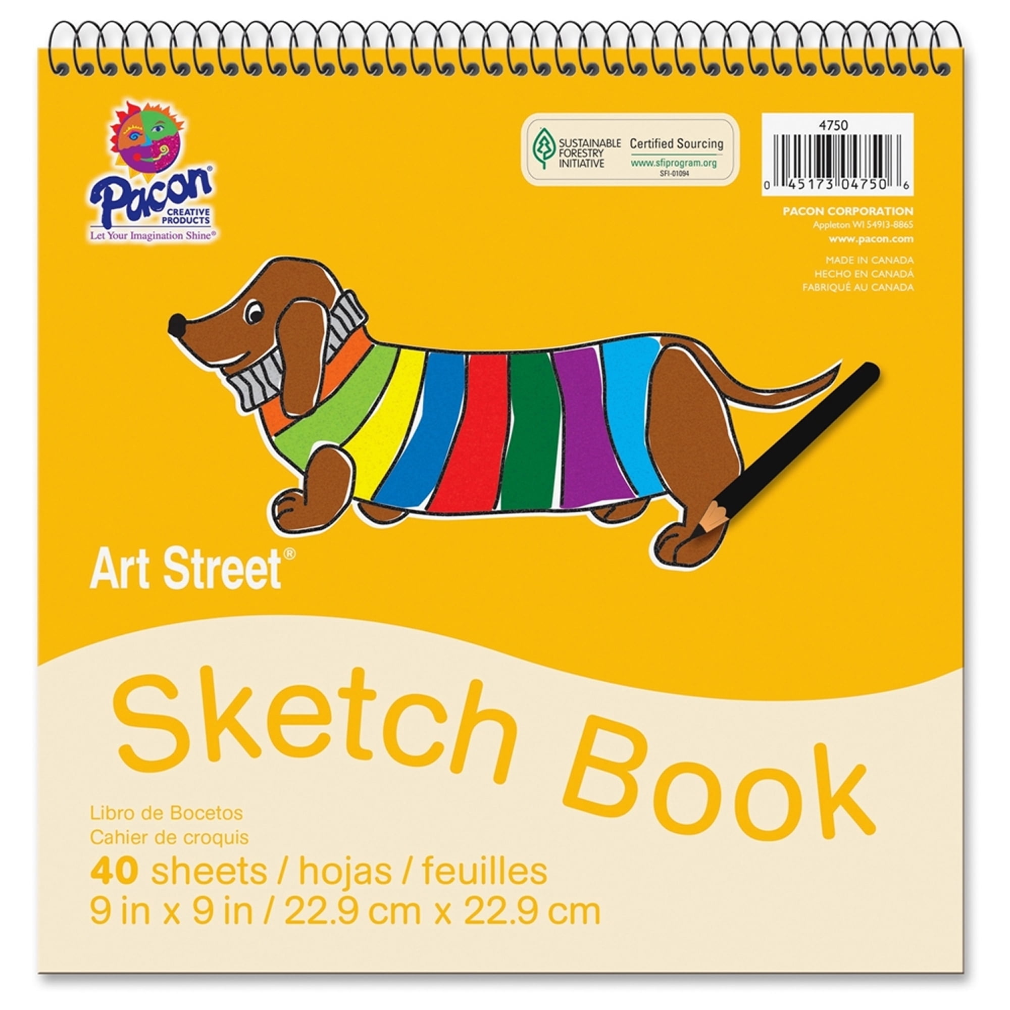 Art Street® Sketch Book, 9" x 9", White 40 Sheets per book, 12 books total