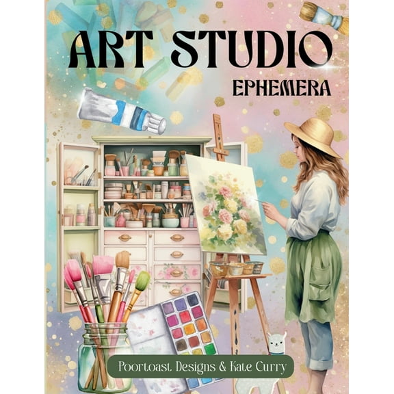 Art Studio Ephemera: High Quality Images Of Stationery and Tools For Paper Crafts, Scrapbooking, Mixed Media, Junk Journ, (Paperback)