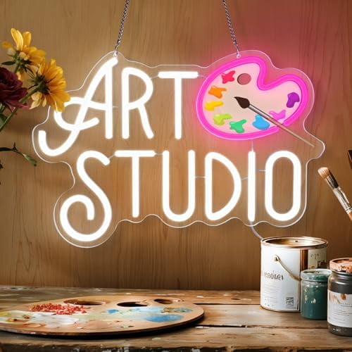 Art Studio Neon Sign for Wall Decor Dimmable Art LED Light Paint Neon Light Sign USB Powered Paint Led Signs for Aristic Room Home Gallery Studio Classroom Decor$$Tools & Hardware Other