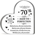 thumbnail image 1 of Art Style Acrylic Heart Plaque 4X4 Inch Heart Shape Appreciation Keepsake with Memories Dreams Inspirational Message Multi Purpose Home Decor 70Th Birthday Gift Lightweight, 1 of 4
