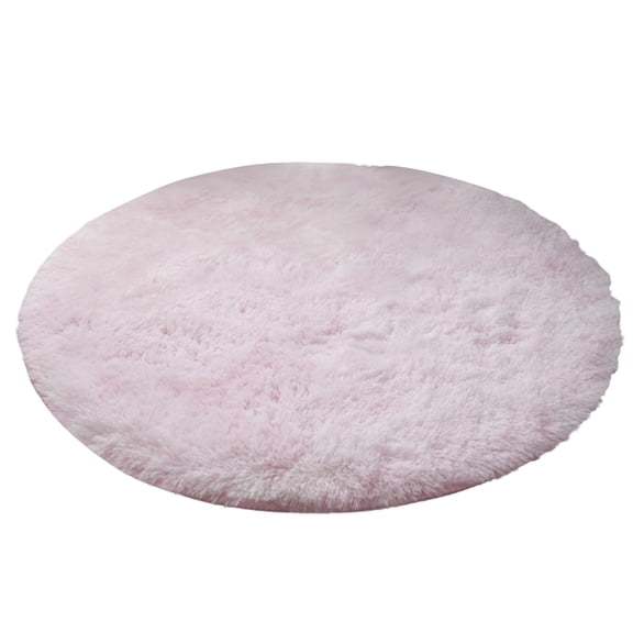 Art Style Round Wool Blanket, Soft Handmade Round Rug for Living Room, Bedroom, Bedside, Sofa Cushion, Macrame Wall Hanging, Boho Chic Floor Mat, Pink, 40x40cm