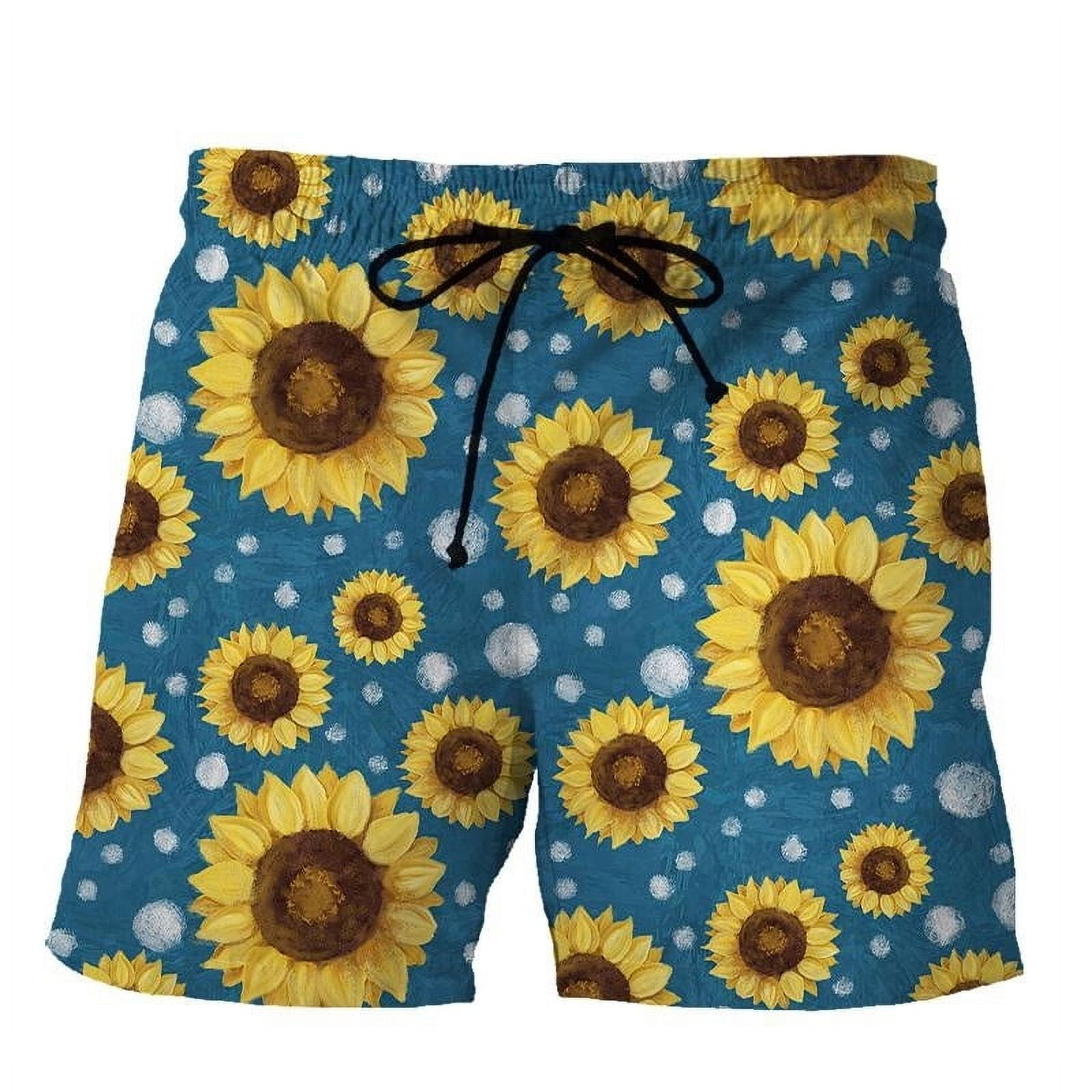 Art Sunflower 3d Print Beach Shorts For Men Hot Sale Fashion