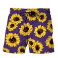 Art Sunflower 3d Print Beach Shorts For Men Hot Sale Fashion