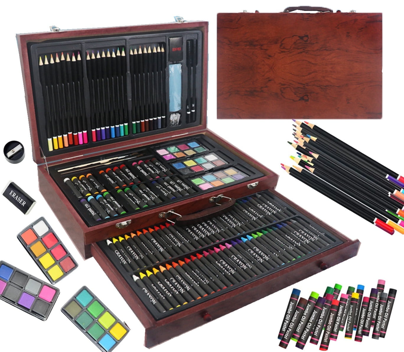 KINSPORY 150PC Coloring Art Set, Drawing Art Supplies Paper Case, Gift