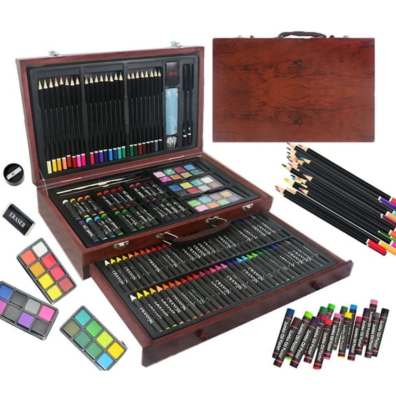 Art Supplies,143 PCS Art Set for Kids, Art Supplies Art Kits for Kids, Wooden Deluxe Painting Art Set, School Supplies Kit Coloring Drawing Case Gift for Teens Boys Girls 4+