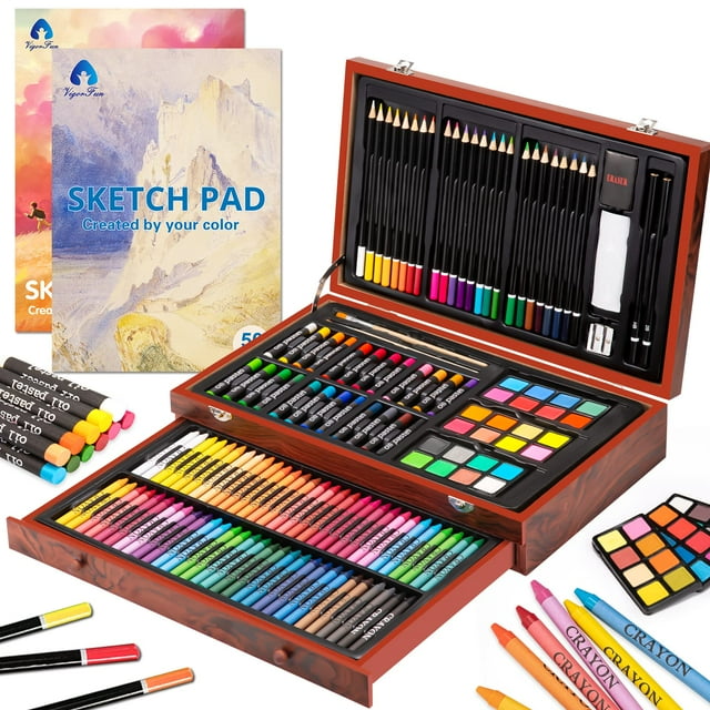 146Pc Deluxe Art Set, Drawing Kit with Crayons, Pencils, Pastels
