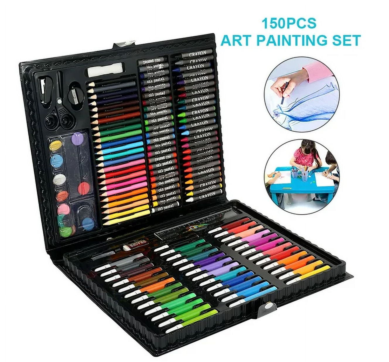 Art Supplies 150 Piece Drawing Art Kit for Kids Adults Art Set, Coloring  Creative Portable Art Kit with Colored Pencils, Oil Pastels, Watercolor  Cakes Art Set for Teens, Adults (Pink) 