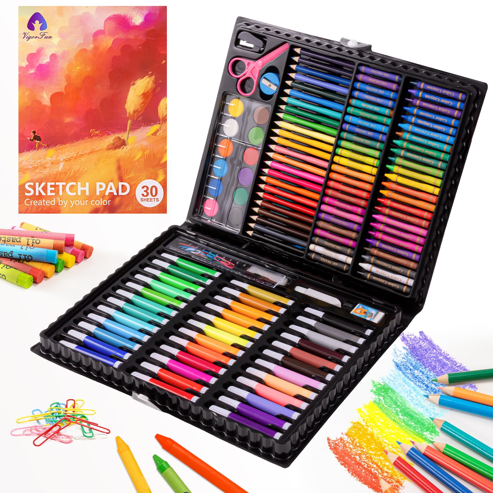 Vigorfun 151 Piece Art Supplies, Drawing Art Kit, Double Sided