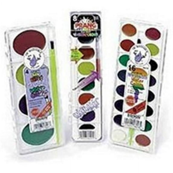 Art Supplies 16016 Prang Watercolor Sets - 16 Washable With Brush
