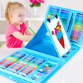 thumbnail image 1 of Art Supplies,208 Pack Art Set Drawing Kit for Girls Boys Teens Artist,Deluxe Gift Art Box with Reversible Tri-Fold Easel,A4 Paper,Coloring Book,Oil Pastels,Crayons,Colored Pencils (Blue), 1 of 8