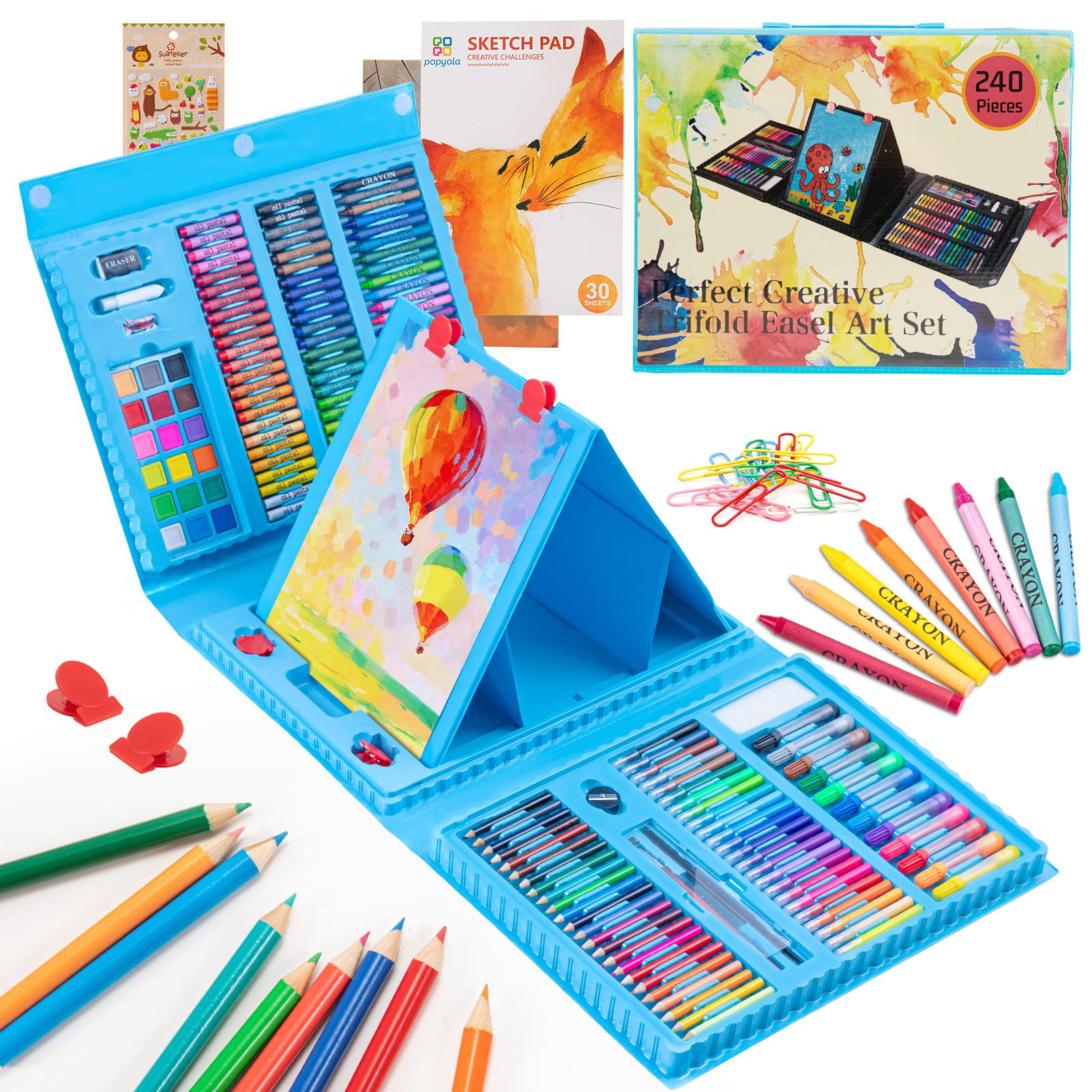 Art Kit, 272 Pack Art Set Drawing Kit for Kids Girls Boys, Deluxe Gift Art  Supplies with Trifold Easel, Origami Paper, Coloring Pad, Sketch Pad,  Pastels, Crayons, Pencils, Watercolors (Black) : 