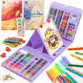 thumbnail image 1 of Art Supplies, 240-Piece Drawing Art Kit, Gifts Art Set Case with Double Sided Trifold Easel, Includes Sketch Pads, Oil Pastels, Crayons, Colored Pencils, Watercolor Cakes, Stickers (Purple), 1 of 7