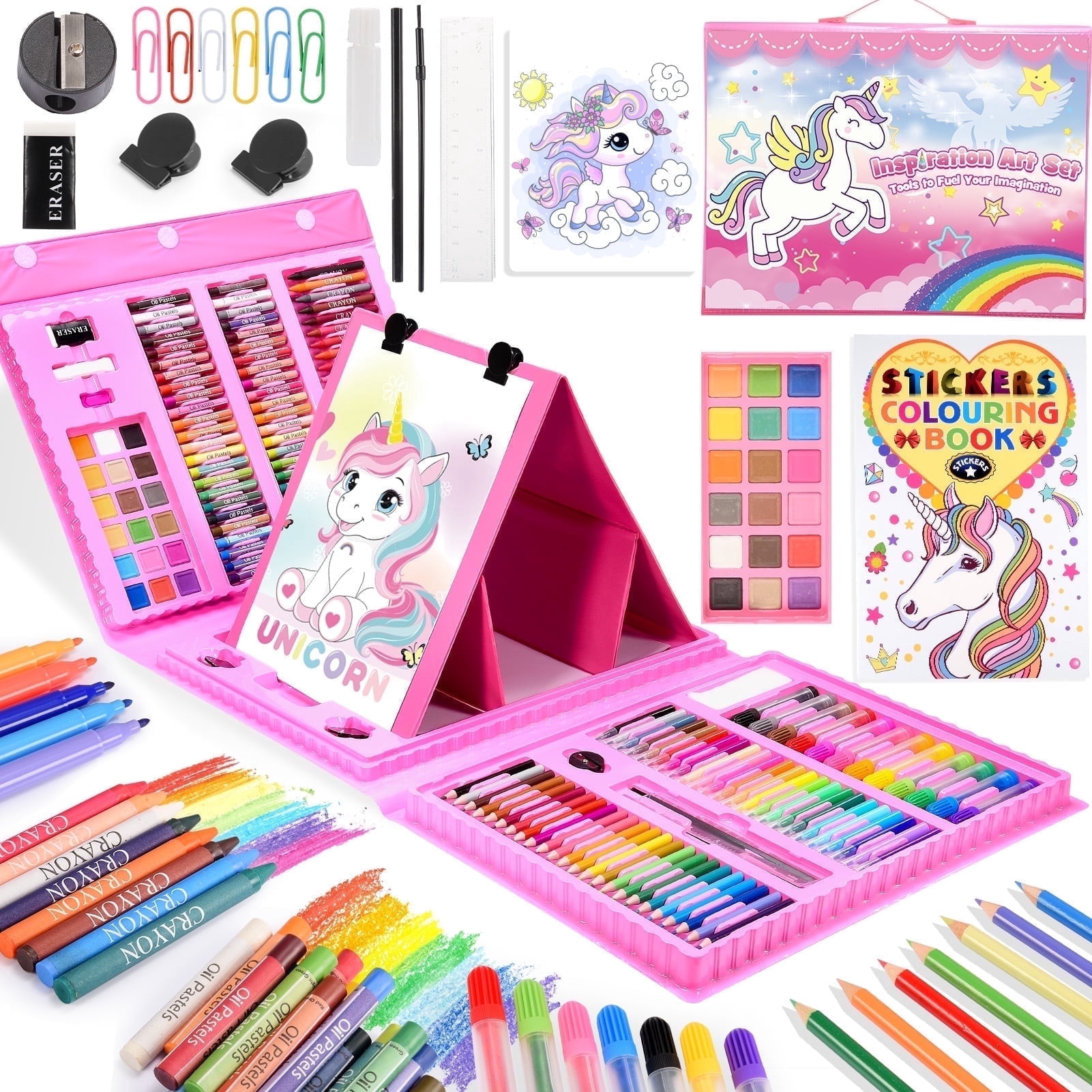 Art Supplies for Kids 6-8, 208 Pcs Drawing Kits for Kids Age 8-12, Colored Pencils Set with Sketch Pads,Oil Pastels,Crayons,Art Kits 3-12 Year Old Boys Girls Gifts