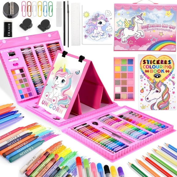 Art Supplies for Kids 6-8, 208 Pcs Drawing Kits for Kids Age 8-12, Colored Pencils Set with Sketch Pads,Oil Pastels,Crayons,Art Kits 3-12 Year Old Boys Girls Gifts