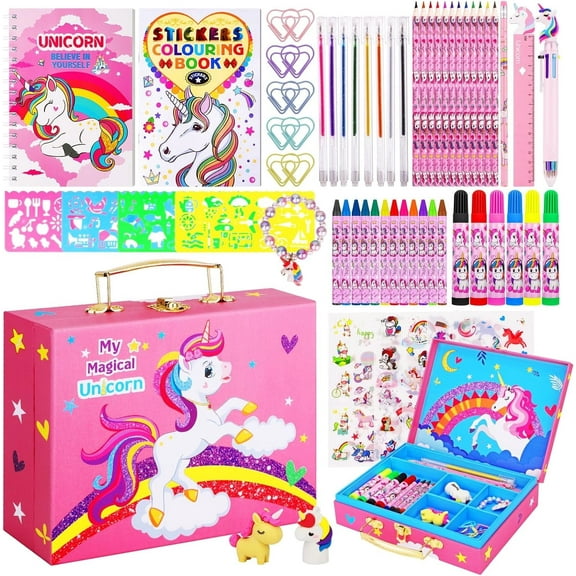Art Supplies for Kids,66PCS Drawing Kits with Unicorn Storage Case for Girls Age 4-12,Art Case Coloring Sets,Crayon,Colored Pencils,Coloring Drawing Stuff,Gift Toys for Girls Age 5-10