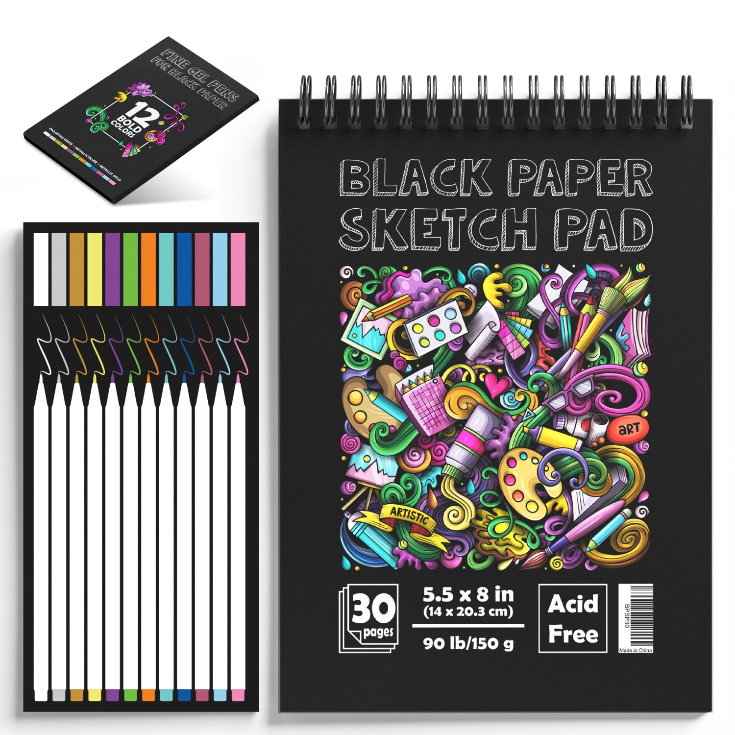 https://i5.walmartimages.com/seo/Art-Supplies-Kids-9-12-Sketch-Pad-Sketchbook-Drawing-Kit-12-Gel-Pens-Black-Paper-Notebook-Book-Adults-Water-Color-Construction_3bdfac34-da5e-4c0d-9a1c-1f8bcaad107e.bf03e679088b2eac99653de226e1eccf.jpeg