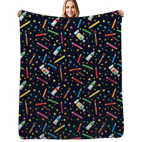 Art Supplies Star Pattern Flannel Blanket Warm Soft Bedding Throws Winter Camping Chair Sofa Bed