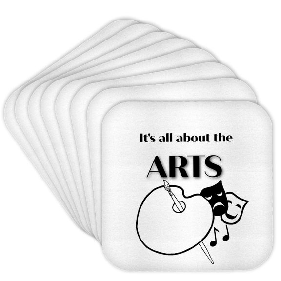 3drose, Art Symbols with Text Above, Set of 8 Coasters - Soft