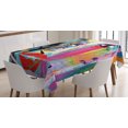 thumbnail image 1 of Art Tablecloth, Contemporary Paint Strokes Splashes Face Mask Paint Kiss Graffiti Grunge Creative Theme, Rectangular Table Cover for Dining Room Kitchen, 60 X 90 Inches, Multicolor, by Ambesonne, 1 of 2