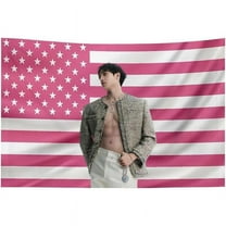 Art Tapestry Actor Star Wall Tapestry Bangchan Pink American Flag Poster Suitable for College Dormitory Bedroom Living Office Party Decoration Goods Gift