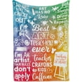 thumbnail image 1 of Art Teacher Appreciation Gifts, Flannel Blanket Throws (50"x 65") for Fine Visual Arts Teachers, Drawing Painting Instructors for Christmas, Appreciation Day - Rainbow, 1 of 5