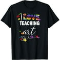 Art Teacher GiftI Love Teaching Art With Paint Splats Fun TShirt