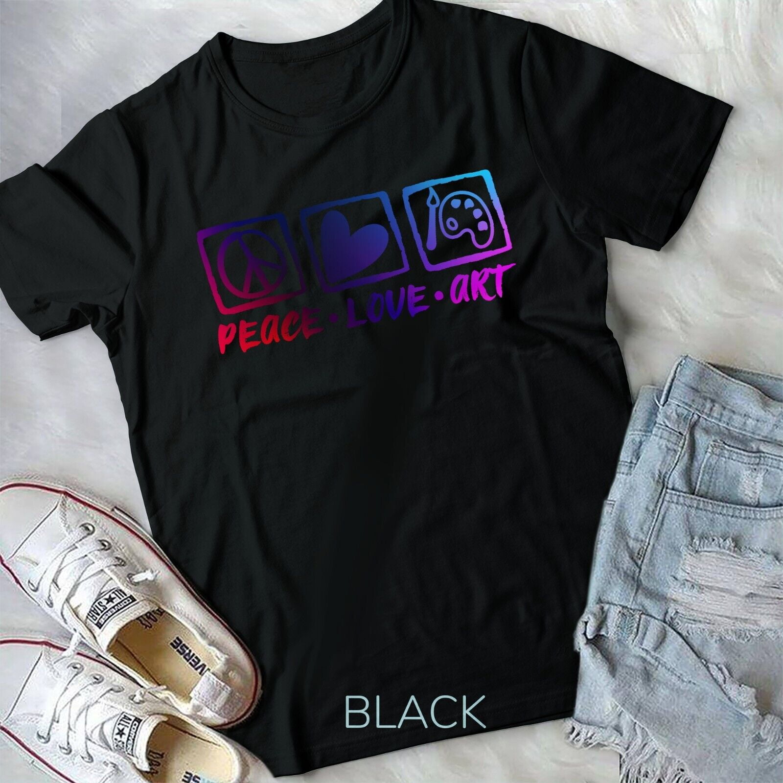 Art Teachers Peace Love Art For Artists And Painting Unisex Tshirt