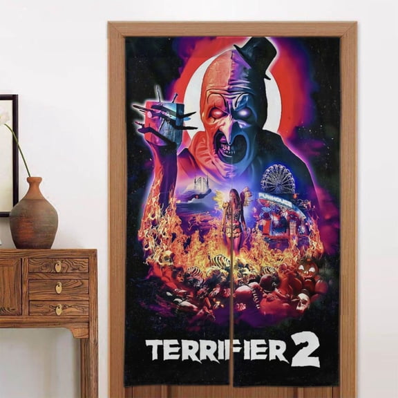 Art The Clown Door Curtains Doorway Privacy Dividers Noren Curtain Blackout Tapestry Wall Hanging for Home Decor 34x56in