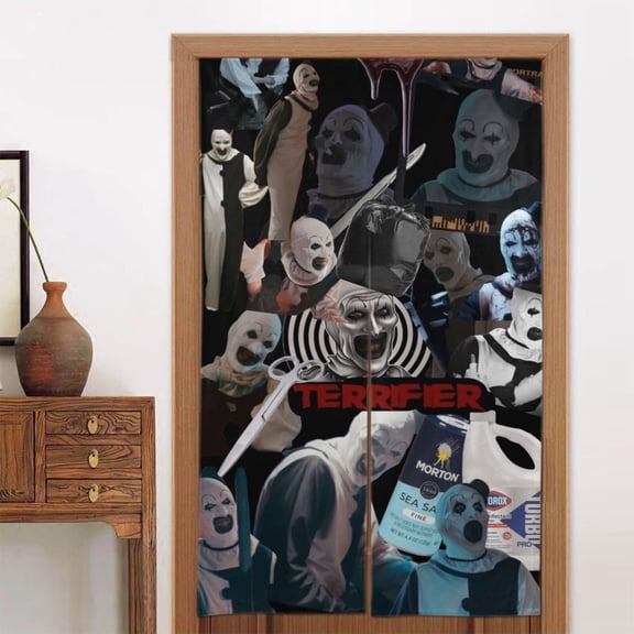 Art The Clown Door Curtains Doorway Privacy Dividers Noren Curtain Blackout Tapestry Wall Hanging for Home Decor 34x56in