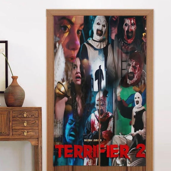 Art The Clown Door Curtains Doorway Privacy Dividers Noren Curtain Blackout Tapestry Wall Hanging for Home Decor 34x56in