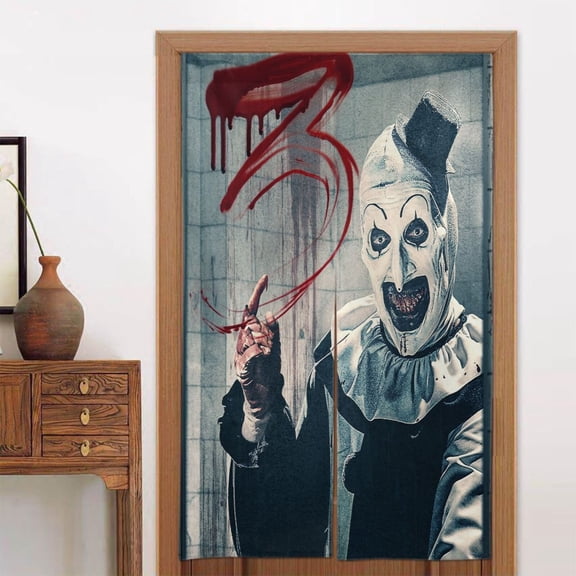 Art The Clown Door Curtains Doorway Privacy Dividers Noren Curtain Blackout Tapestry Wall Hanging for Home Decor 34x56in