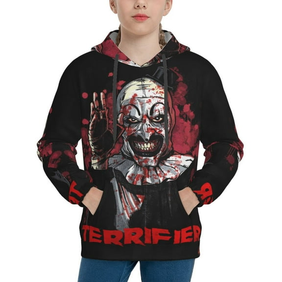 Art The Clown Hoodie Lightweight Pullover Halloween Graphic Hooded Sweatshirt for Teens with Pocket Small
