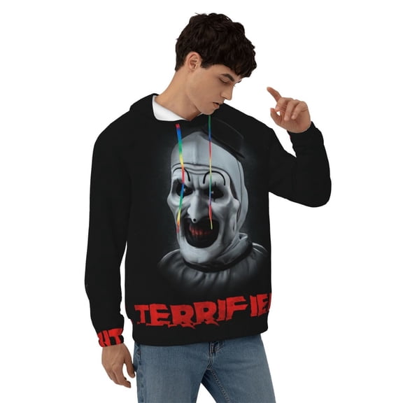 Art The Clown Hoodie Lightweight Pullover Halloween Graphic Hooded Sweatshirt for Women Men with Pocket Medium