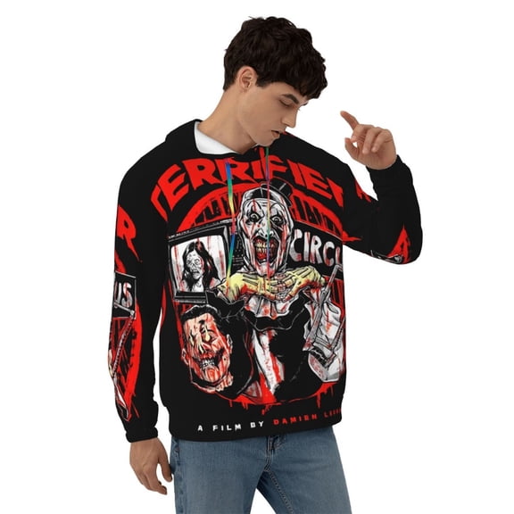 Art The Clown Hoodie Lightweight Pullover Halloween Graphic Hooded Sweatshirt for Women Men with Pocket Small