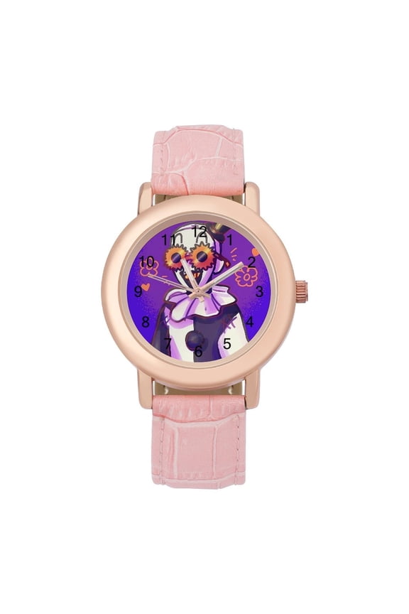 Art The Clown Watch, Soft Leather Strap Watch Adult Classic Ladies Leather Strap Wrist Watch Adjustable Quartz Watch Fit for Wrist Sizes 5.7" to 8.7"