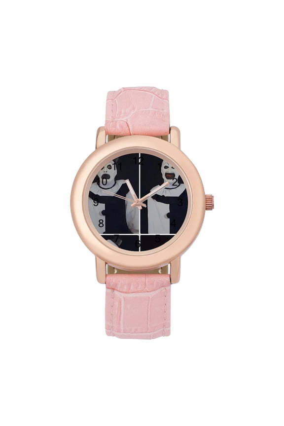 Art The Clown Soft Leather Strap Watch Adult Classic Ladies Leather Strap Wrist Watch Adjustable Fit for Wrist Sizes 5.7" to 8.7"