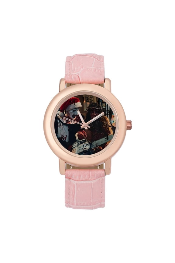 Art The Clown Soft Leather Strap Watch Adult Classic Ladies Leather Strap Wrist Watch Adjustable Fit for Wrist Sizes 5.7" to 8.7"