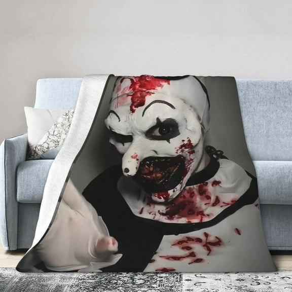 Art The Clown Throw Blanket, All Season Decorative Soft Cozy Fleece Blankets, Room Decor For Bed Chair Car Sofa Couch Bedroom
