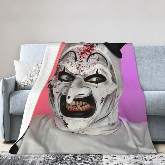Art The Clown Throw Blanket, All Season Decorative Soft Cozy Fleece Blankets, Room Decor For Bed Chair Car Sofa Couch Bedroom