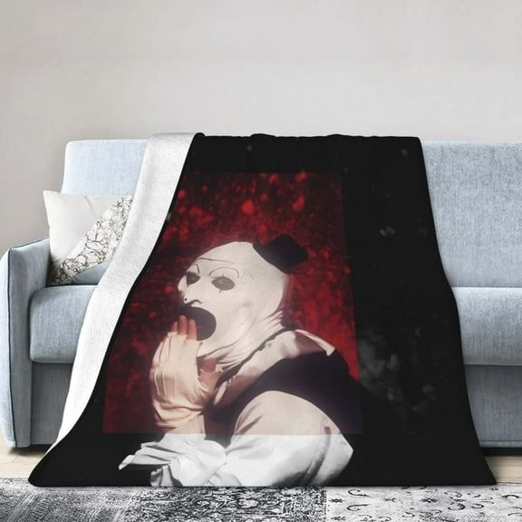 Art The Clown Throw Blanket, All Season Decorative Soft Cozy Fleece Blankets, Room Decor For Bed Chair Car Sofa Couch Bedroom