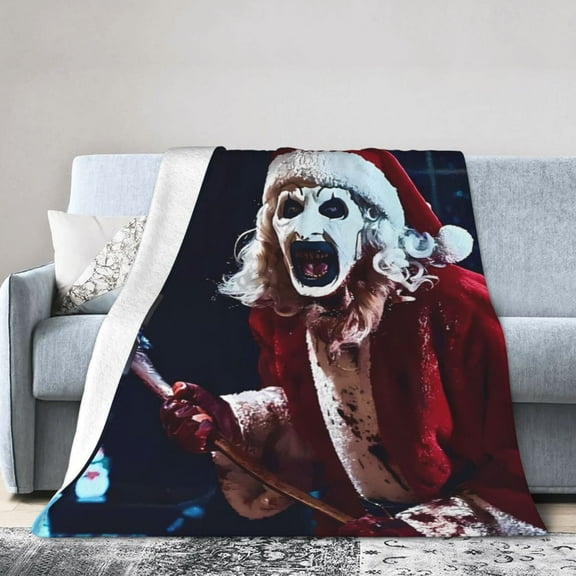 Art The Clown Throw Blanket, All Season Decorative Soft Cozy Fleece Blankets, Room Decor For Bed Chair Car Sofa Couch Bedroom
