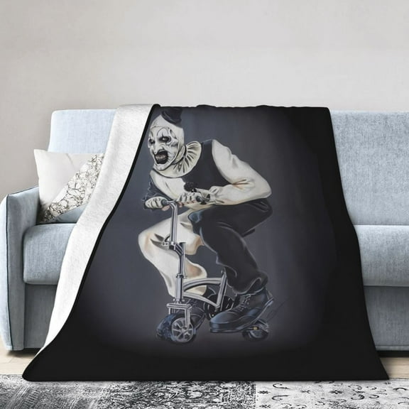 Art The Clown Throw Blanket, All Season Decorative Soft Cozy Fleece Blankets, Room Decor For Bed Chair Car Sofa Couch Bedroom