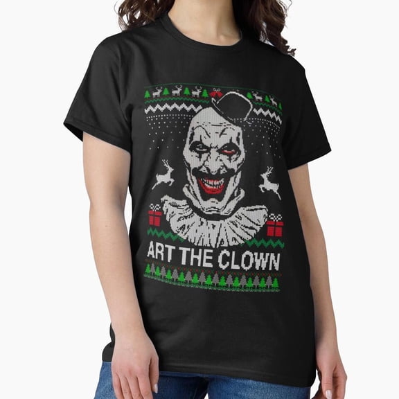 Art The Clown Ugly Holiday Cartoon Fun Illustration Unisex T-Shirt, up to Size 5XL