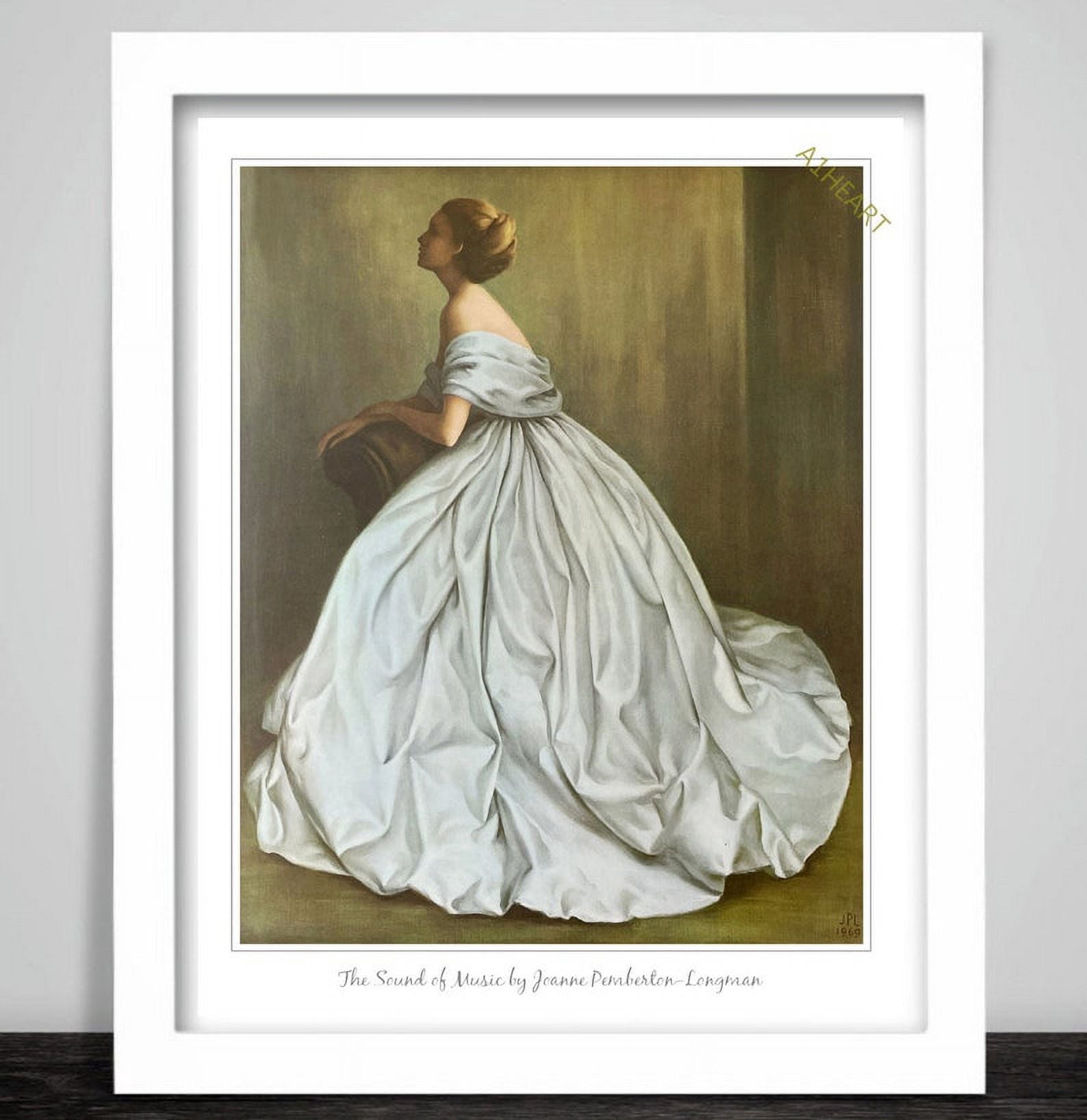 Art The Sound Of Music By Joanne Pemberton Longman Art. Lady With A Blue Dress On A Couch. Home Decor