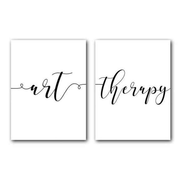 Art Therapy, Minimalist Quote Home Wall Art Decor, 18 x 24 Inches Set of 2 Poster Print