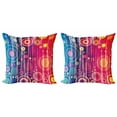thumbnail image 1 of Ambesonne Art Throw Pillow Cover 2 Pack, Psychedelic Modern Art, 18", Royal Blue Red, 1 of 2