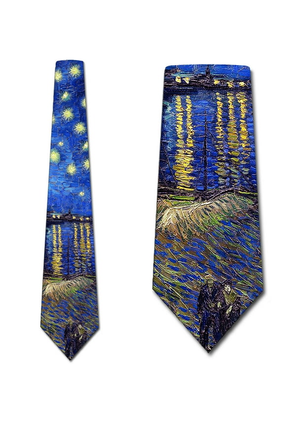 Art Ties Men's Van Gogh Rhone Painting Necktie by Three Rooker