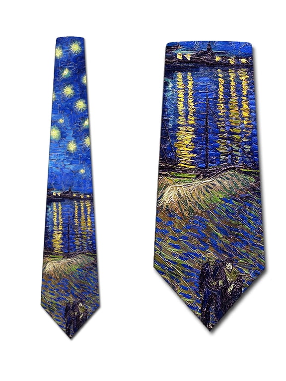 Art Ties Men's Van Gogh Rhone Painting Necktie by Three Rooker